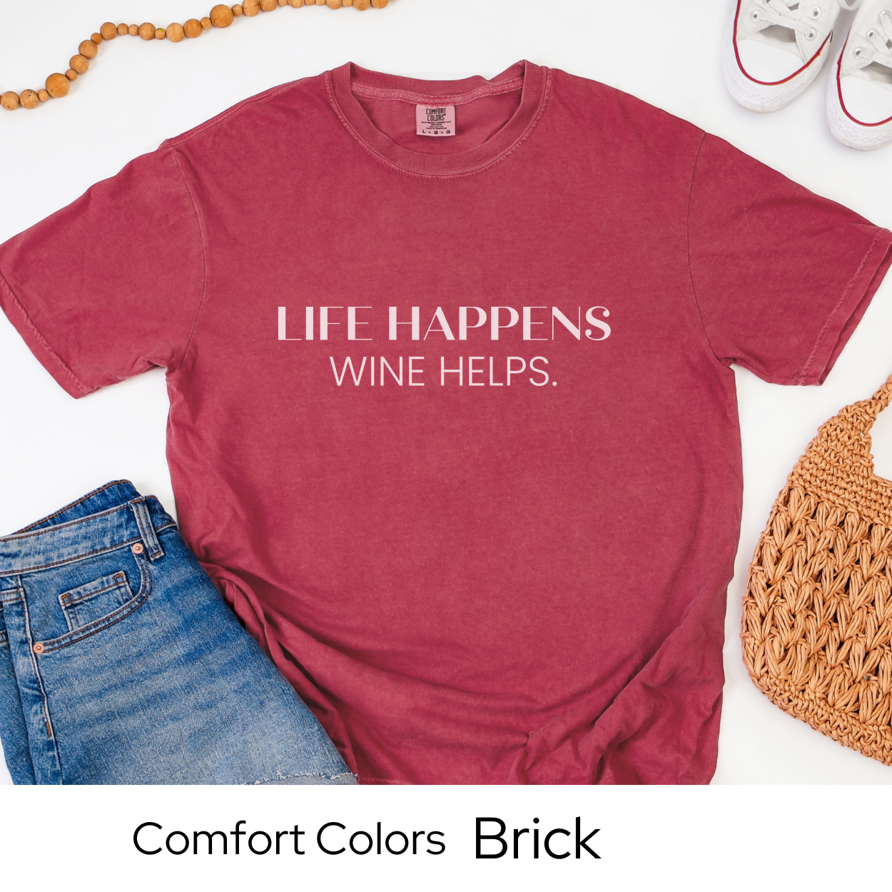 Wine Lover Comfort Colors Shirt, Funny Brunch T-Shirt for Women, Girls Night Gift Tee, Casual Unisex Red Wine Drinking Graphic Tee
