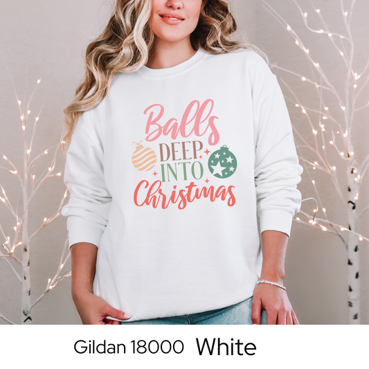 Funny Christmas Sweatshirt, Adult Holiday Crewneck, Gildan 18000 Pullover, Christmas Gift for Women, Naughty Christmas