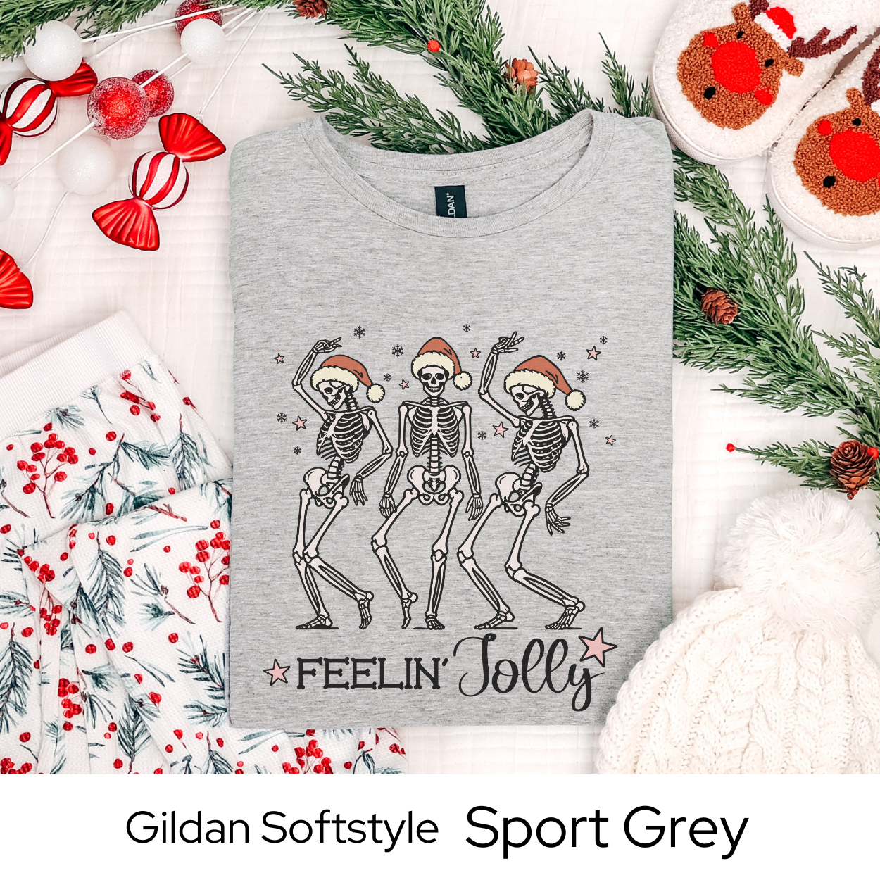 Christmas Skeleton Dance Shirt, Funny Holiday Graphic Tee for Men Women Teens, Spooky Christmas Party Outfit, Unique Xmas Gift Idea