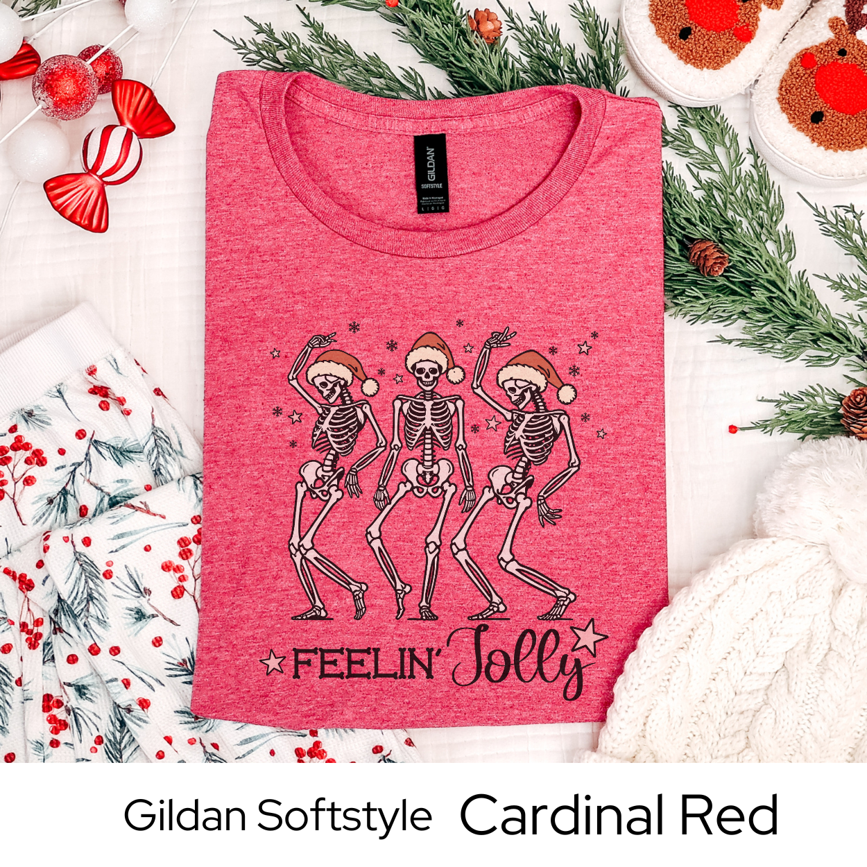 Christmas Skeleton Dance Shirt, Funny Holiday Graphic Tee for Men Women Teens, Spooky Christmas Party Outfit, Unique Xmas Gift Idea