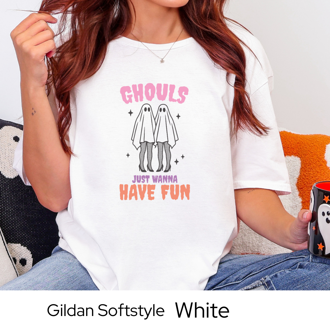 Ghouls Just Wanna Have Fun Shirt, Funny Halloween Tee for Women, Spooky Season Graphic Top, Trendy Fall Outfit Shirt with Ghosts
