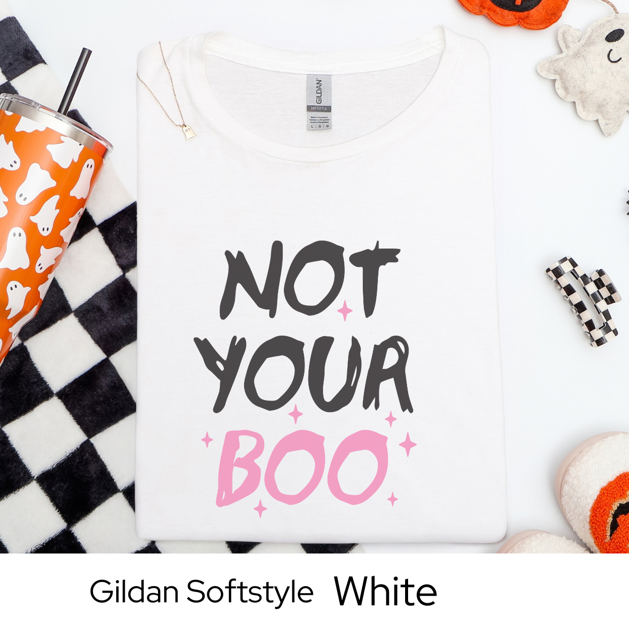 Not Your Boo Halloween Shirt, Sassy Ghost Graphic Tee for Women, Funny Spooky Season Top, Trendy Fall Outfit Shirt with Attitude