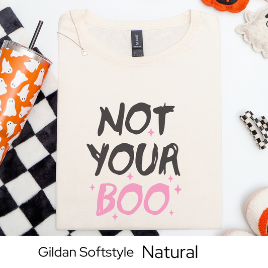 Not Your Boo Halloween Shirt, Sassy Ghost Graphic Tee for Women, Funny Spooky Season Top, Trendy Fall Outfit Shirt with Attitude