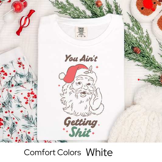 Funny Santa Christmas T-Shirt, Retro Holiday Graphic Tee, Comfort Colors Santa Claus Shirt, Sarcastic Christmas Gift Tee for Adults