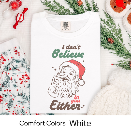Sarcastic Santa Christmas T-Shirt, Retro Holiday Graphic Tee, Comfort Colors Santa Claus Shirt, Funny Christmas Gift Tee for Adults