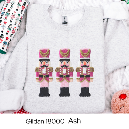 Nutcracker Christmas Sweatshirt, Ballet Lover Gift, Pink Holiday Crewneck, Classic Christmas Sweater, Faux Yarn