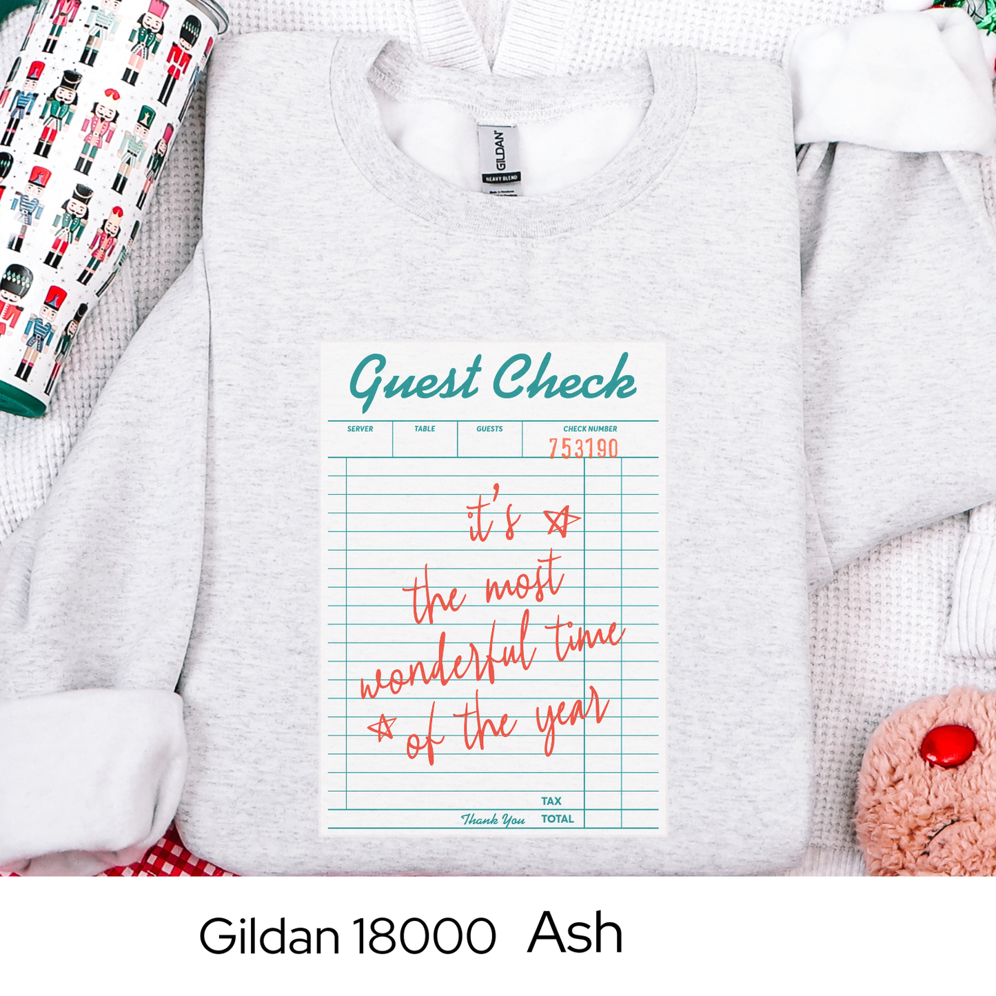 Guest Check Christmas Sweatshirt, Retro Holiday Crewneck Gift for Her, Its the Most Wonderful Time of the Year Sweatshirt, Cozy Xmas Top