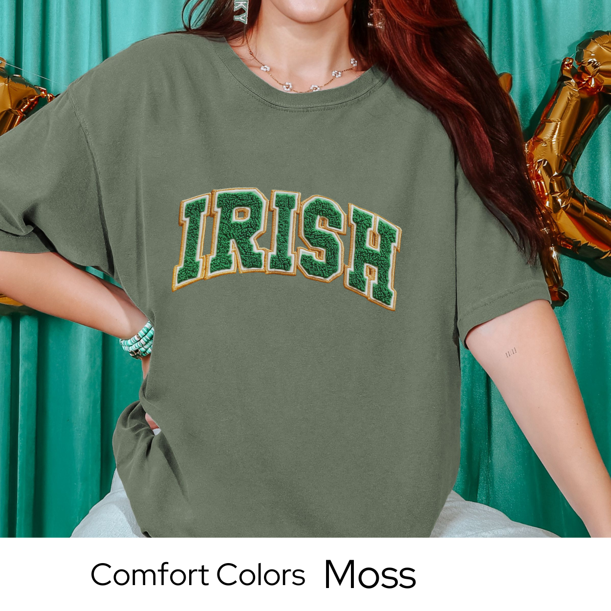 St Patricks Day Graphic T Shirt, Irish Varsity Letter Tee, Green Irish Shirt for Women, St Patricks Outfit Comfort Colors 1717