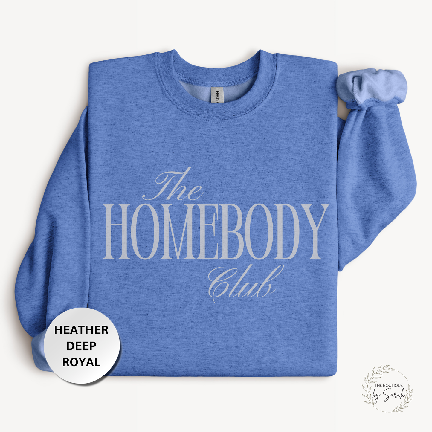 Homebody Sweatshirt, The Homebody Club Crewneck, Cozy Introvert Sweatshirt, Minimalist Graphic Crewneck, Gildan 18000 Gift for Her