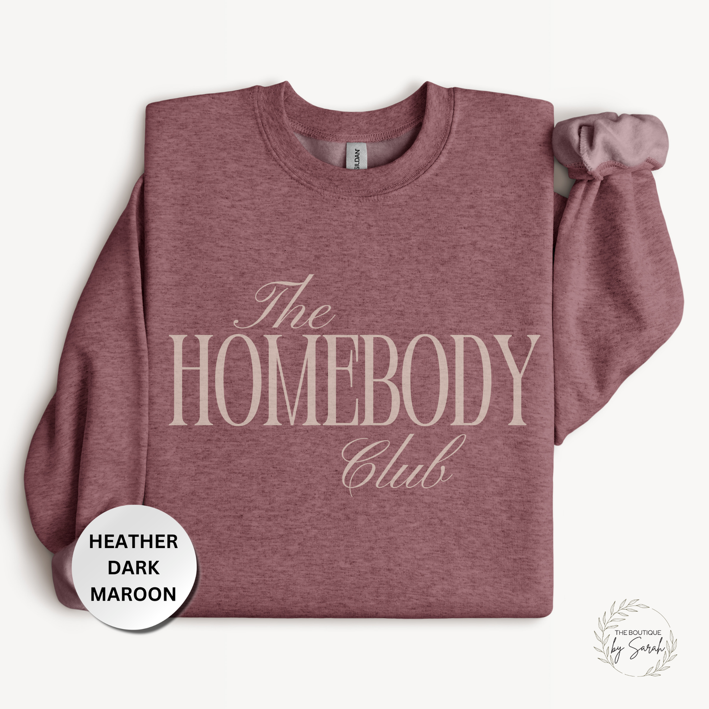 Homebody Sweatshirt, The Homebody Club Crewneck, Cozy Introvert Sweatshirt, Minimalist Graphic Crewneck, Gildan 18000 Gift for Her