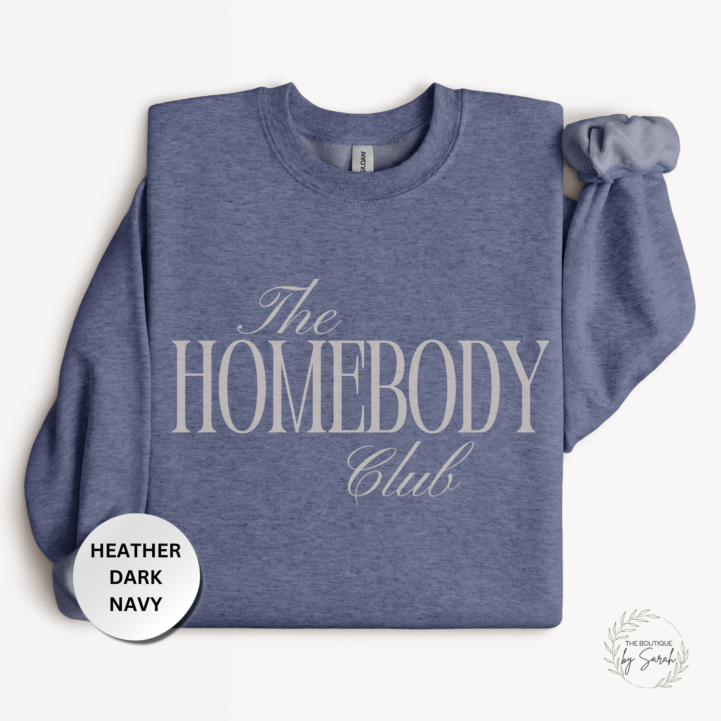 Homebody Sweatshirt, The Homebody Club Crewneck, Cozy Introvert Sweatshirt, Minimalist Graphic Crewneck, Gildan 18000 Gift for Her