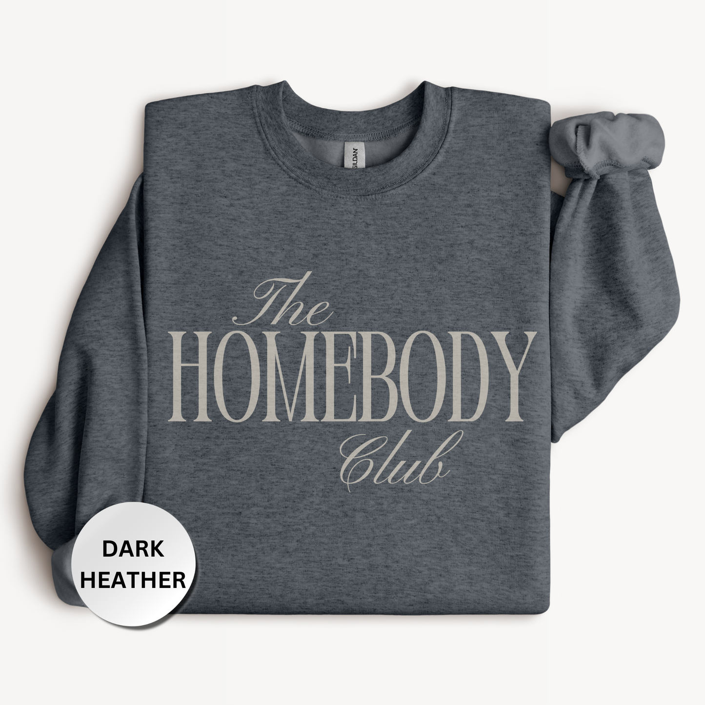 Homebody Sweatshirt, The Homebody Club Crewneck, Cozy Introvert Sweatshirt, Minimalist Graphic Crewneck, Gildan 18000 Gift for Her