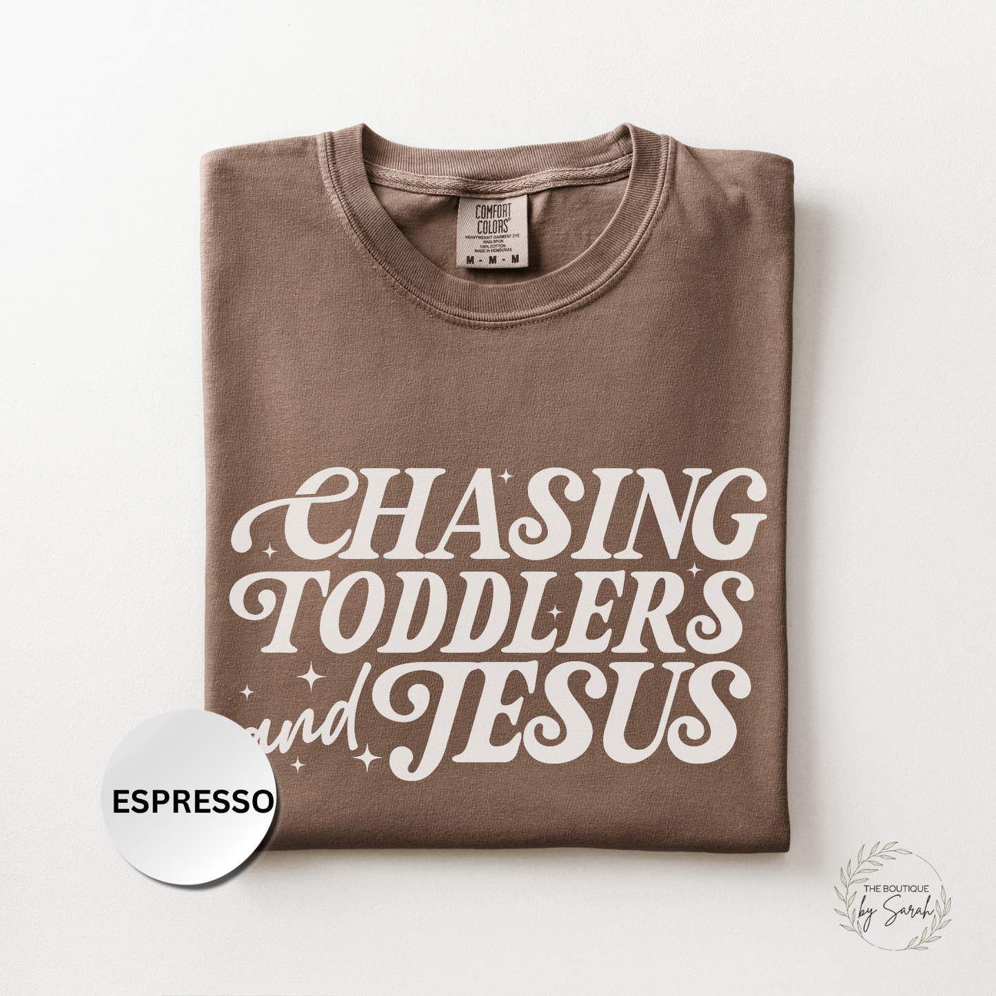 Christian Mom Shirt, Chasing Toddlers and Jesus Tee, Faith Based Mama Shirt, Funny Mom Life Shirt, Christian Graphic Tee, Comfort Colors