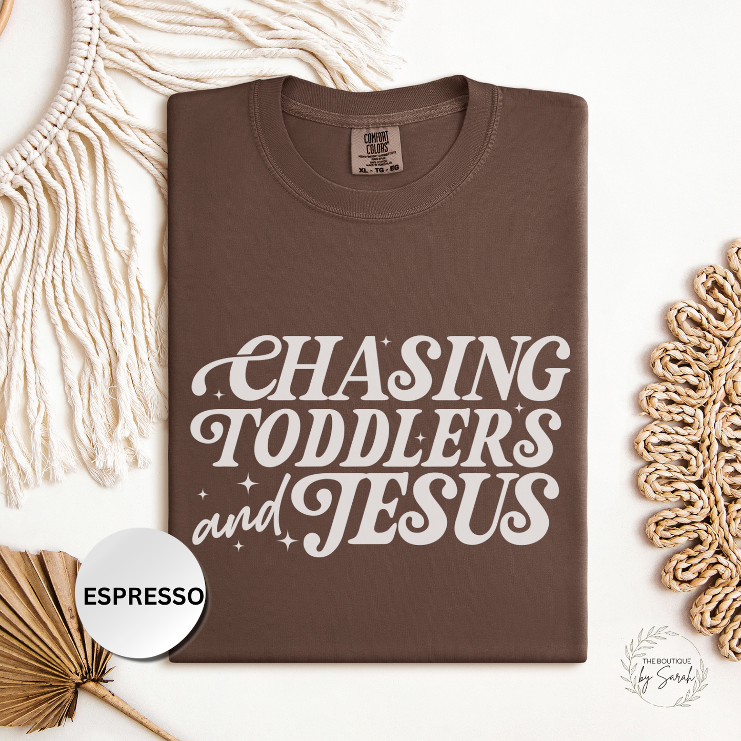 Christian Mom Shirt, Chasing Toddlers and Jesus Tee, Faith Based Mama Shirt, Funny Mom Life Shirt, Christian Graphic Tee, Comfort Colors