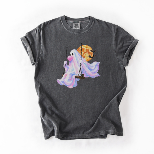 Pastel Ghost Halloween Shirt, Cute Halloween Comfort Colors Tee, Bubble Gum Ghost Shirt, Spooky Season Graphic Tee, Fall T-Shirt