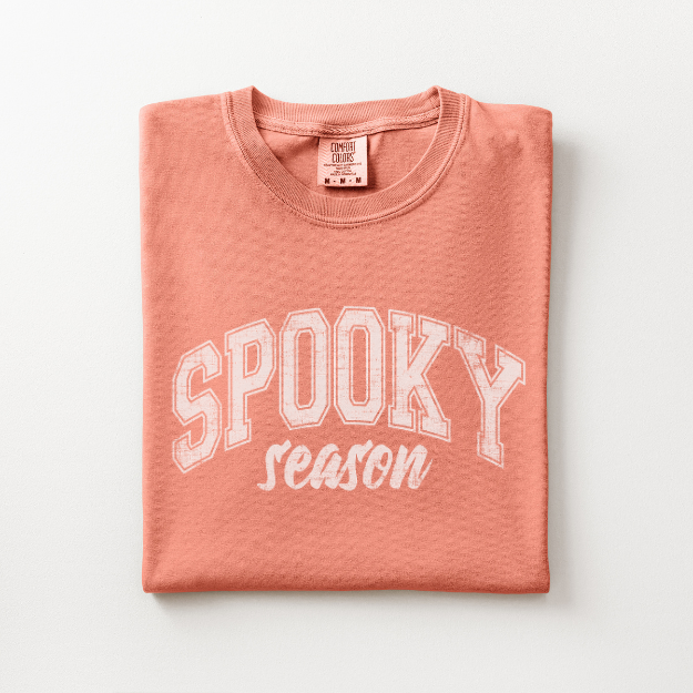 Preppy Halloween Shirt, Varsity Spooky Season Tee, Collegiate Halloween Graphic Shirt, Comfort Colors Fall Spirit Tee