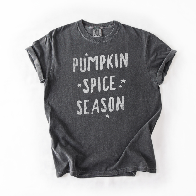 Pumpkin Spice Shirt for Women, Fall Coffee Lover Tee, Cozy Autumn Graphic Shirt, Comfort Colors Pumpkin Season T Shirt