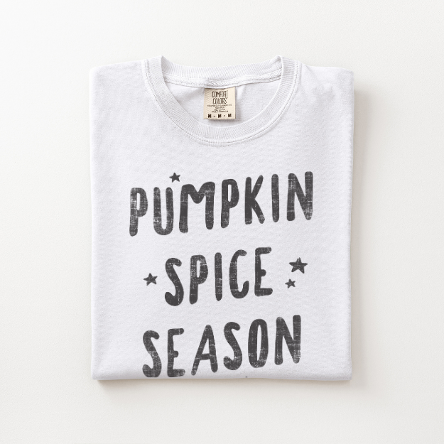 Pumpkin Spice Shirt for Women, Fall Coffee Lover Tee, Cozy Autumn Graphic Shirt, Comfort Colors Pumpkin Season T Shirt