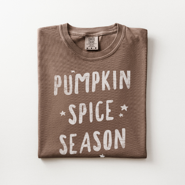 Pumpkin Spice Shirt for Women, Fall Coffee Lover Tee, Cozy Autumn Graphic Shirt, Comfort Colors Pumpkin Season T Shirt