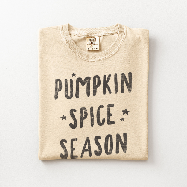 Pumpkin Spice Shirt for Women, Fall Coffee Lover Tee, Cozy Autumn Graphic Shirt, Comfort Colors Pumpkin Season T Shirt