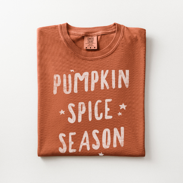 Pumpkin Spice Shirt for Women, Fall Coffee Lover Tee, Cozy Autumn Graphic Shirt, Comfort Colors Pumpkin Season T Shirt