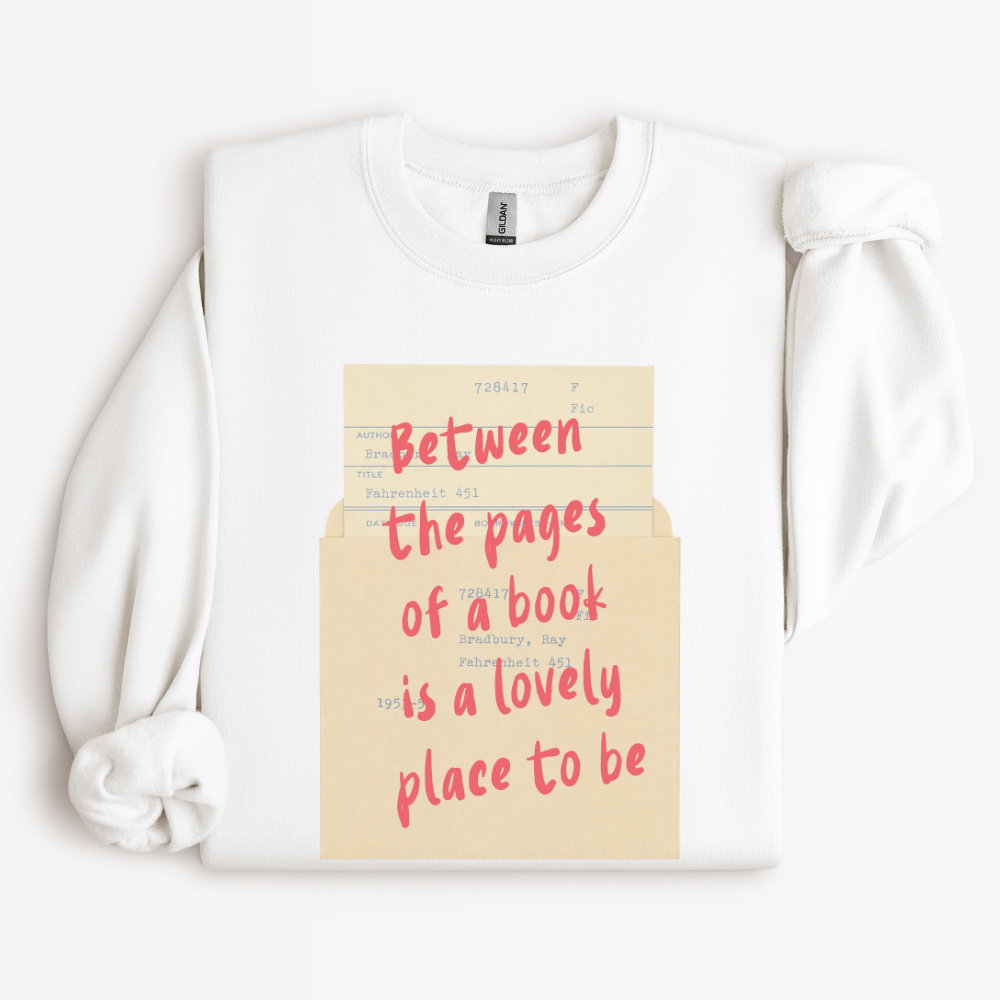 Literary Sweatshirt, Gift for Book Lover, Classic Literature Gift, Bookish Crewneck, Reader Gift, Vintage Library Card Sweatshirt