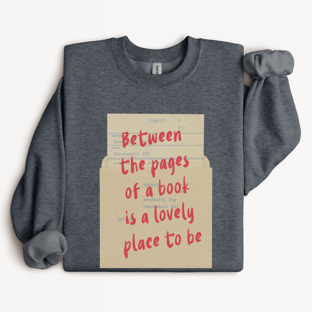 Literary Sweatshirt, Gift for Book Lover, Classic Literature Gift, Bookish Crewneck, Reader Gift, Vintage Library Card Sweatshirt