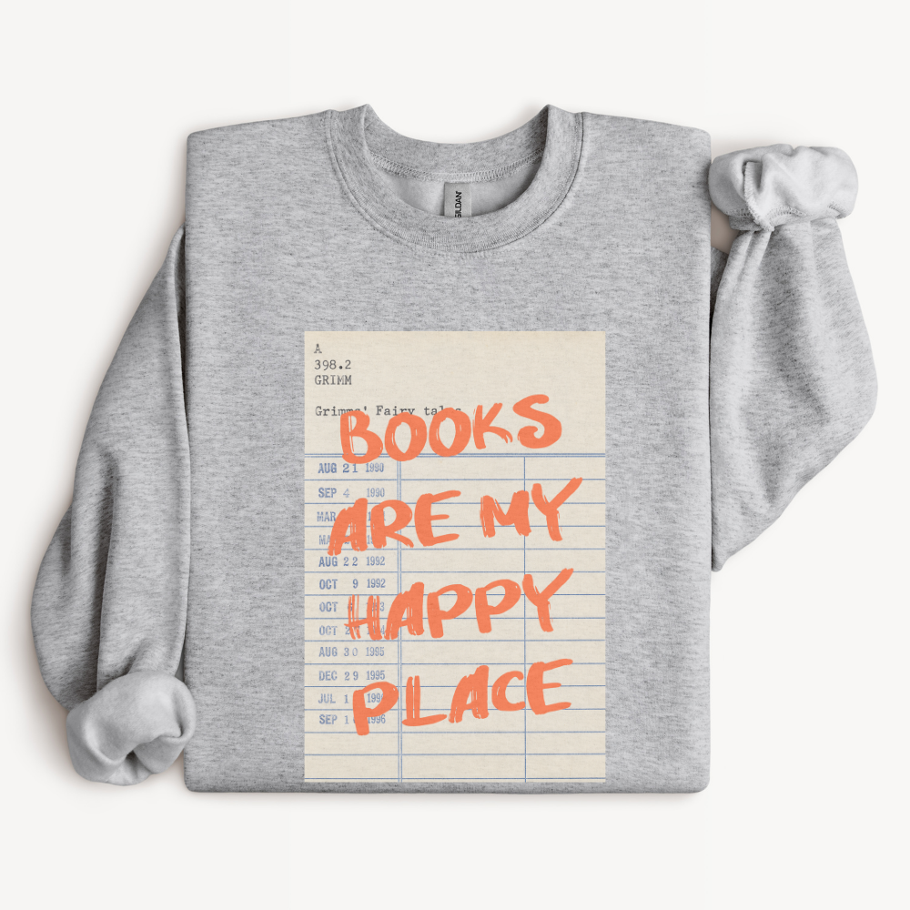 Bookworm Sweatshirt, Cozy Reader Gift, Book Lover Crewneck, Reading Lover Gift, Literary Sweatshirt, Books Are My Happy Place