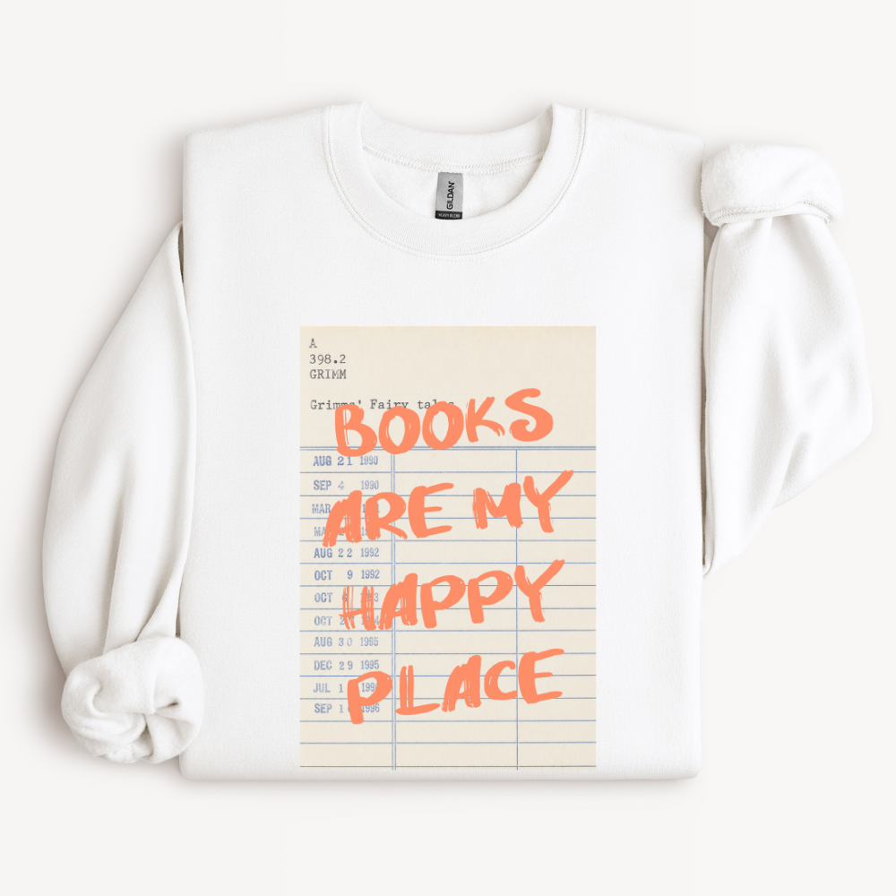 Bookworm Sweatshirt, Cozy Reader Gift, Book Lover Crewneck, Reading Lover Gift, Literary Sweatshirt, Books Are My Happy Place