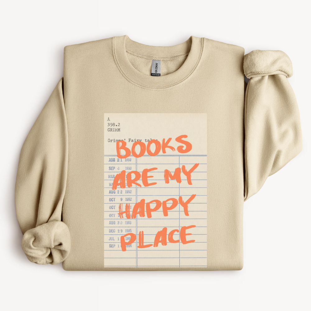 Bookworm Sweatshirt, Cozy Reader Gift, Book Lover Crewneck, Reading Lover Gift, Literary Sweatshirt, Books Are My Happy Place