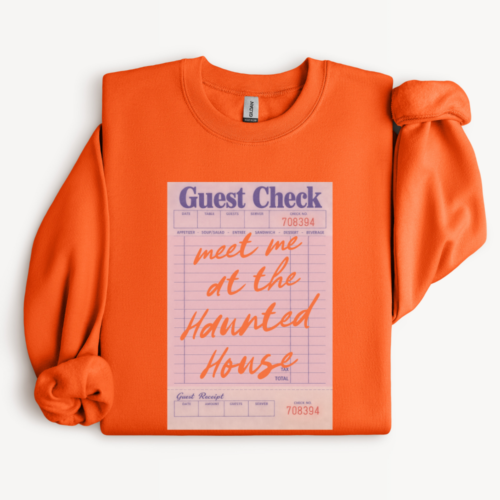 Haunted House Sweatshirt, Meet Me at the Haunted House Crewneck, Halloween Date Night Shirt, Spooky Season Fall Sweatshirt