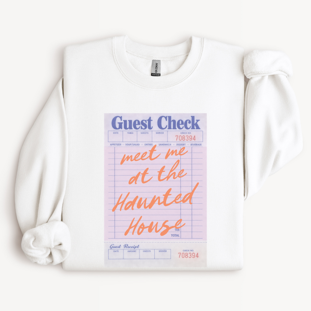 Haunted House Sweatshirt, Meet Me at the Haunted House Crewneck, Halloween Date Night Shirt, Spooky Season Fall Sweatshirt