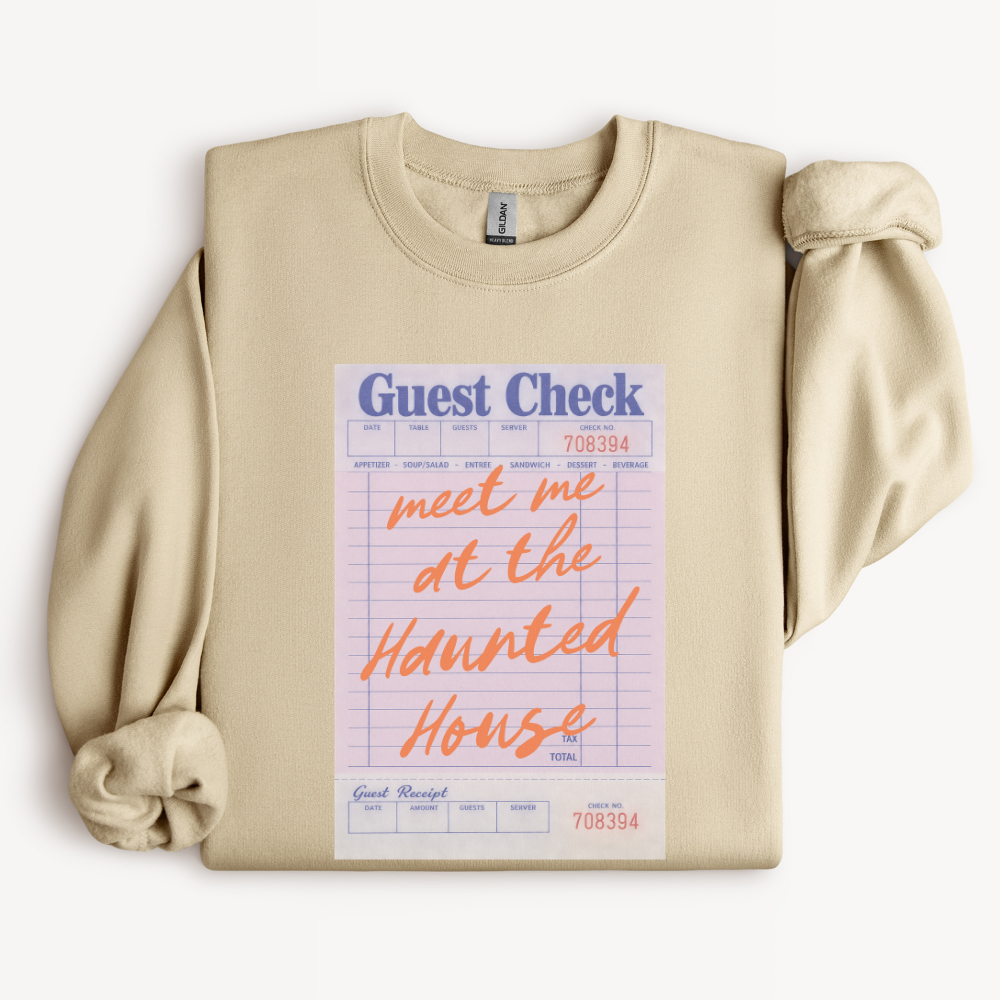 Haunted House Sweatshirt, Meet Me at the Haunted House Crewneck, Halloween Date Night Shirt, Spooky Season Fall Sweatshirt