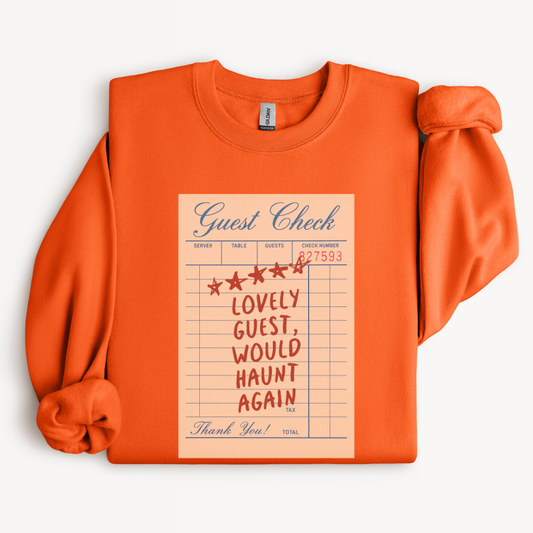 Haunted Hotel Halloween Sweatshirt, Would Haunt Again Crewneck, Vintage Horror Shirt, Spooky Ghost Sweatshirt, Halloween Graphic Tee