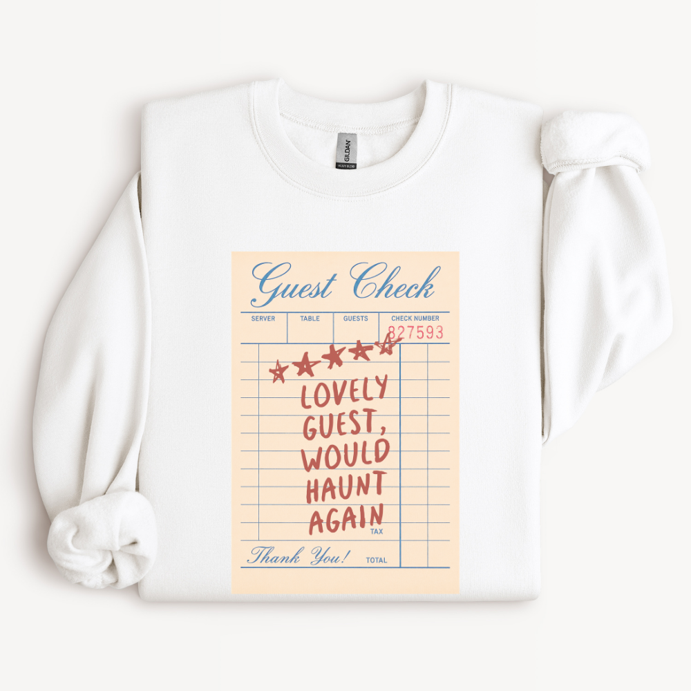 Haunted Hotel Halloween Sweatshirt, Would Haunt Again Crewneck, Vintage Horror Shirt, Spooky Ghost Sweatshirt, Halloween Graphic Tee