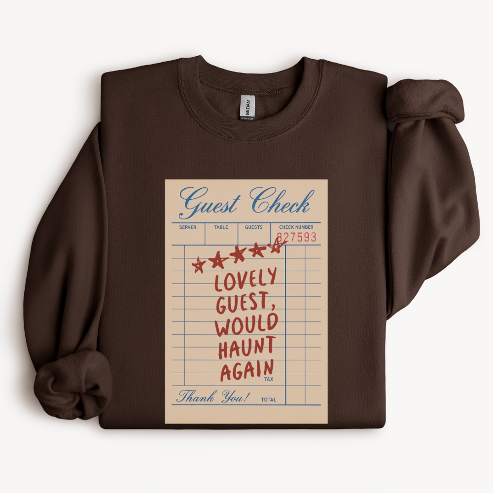 Haunted Hotel Halloween Sweatshirt, Would Haunt Again Crewneck, Vintage Horror Shirt, Spooky Ghost Sweatshirt, Halloween Graphic Tee
