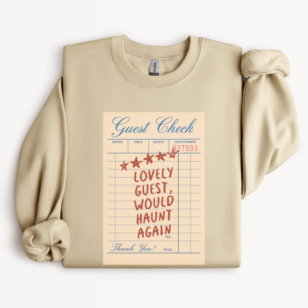 Haunted Hotel Halloween Sweatshirt, Would Haunt Again Crewneck, Vintage Horror Shirt, Spooky Ghost Sweatshirt, Halloween Graphic Tee