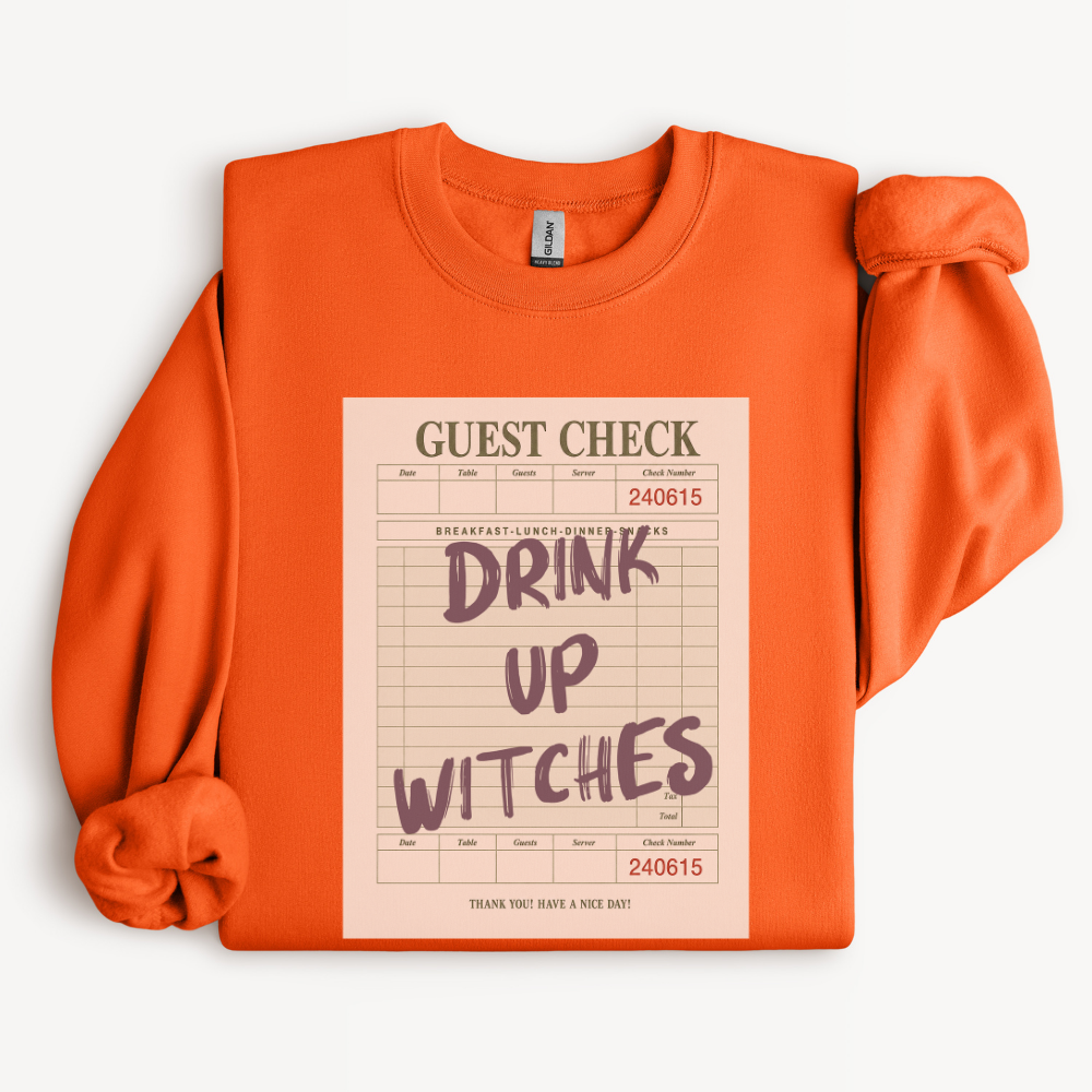 Witch Halloween Sweatshirt, Funny Halloween Crewneck, Drink Up Witches Shirt, Halloween Party Outfit, Spooky Season Sweatshirt
