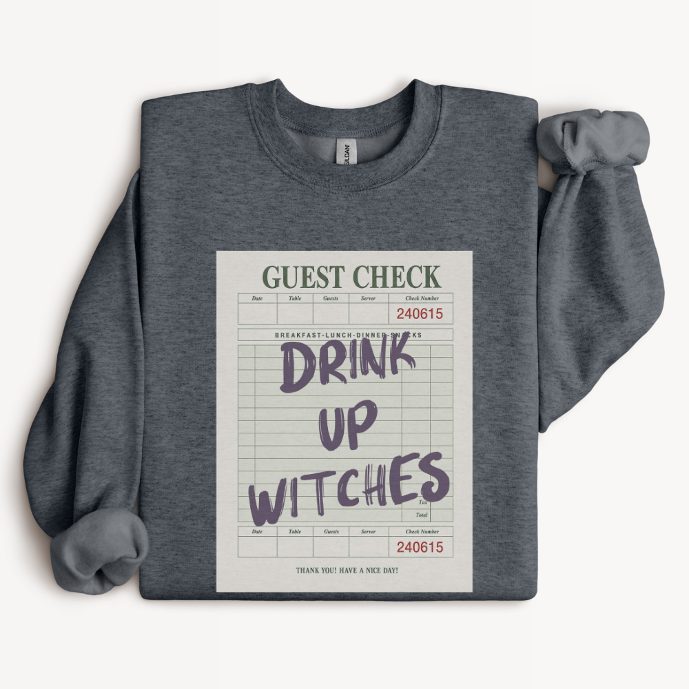 Witch Halloween Sweatshirt, Funny Halloween Crewneck, Drink Up Witches Shirt, Halloween Party Outfit, Spooky Season Sweatshirt