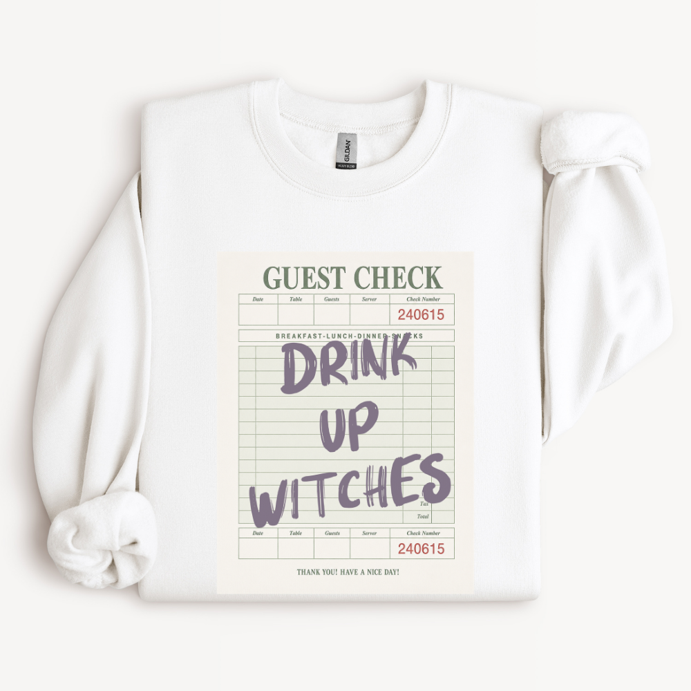 Witch Halloween Sweatshirt, Funny Halloween Crewneck, Drink Up Witches Shirt, Halloween Party Outfit, Spooky Season Sweatshirt