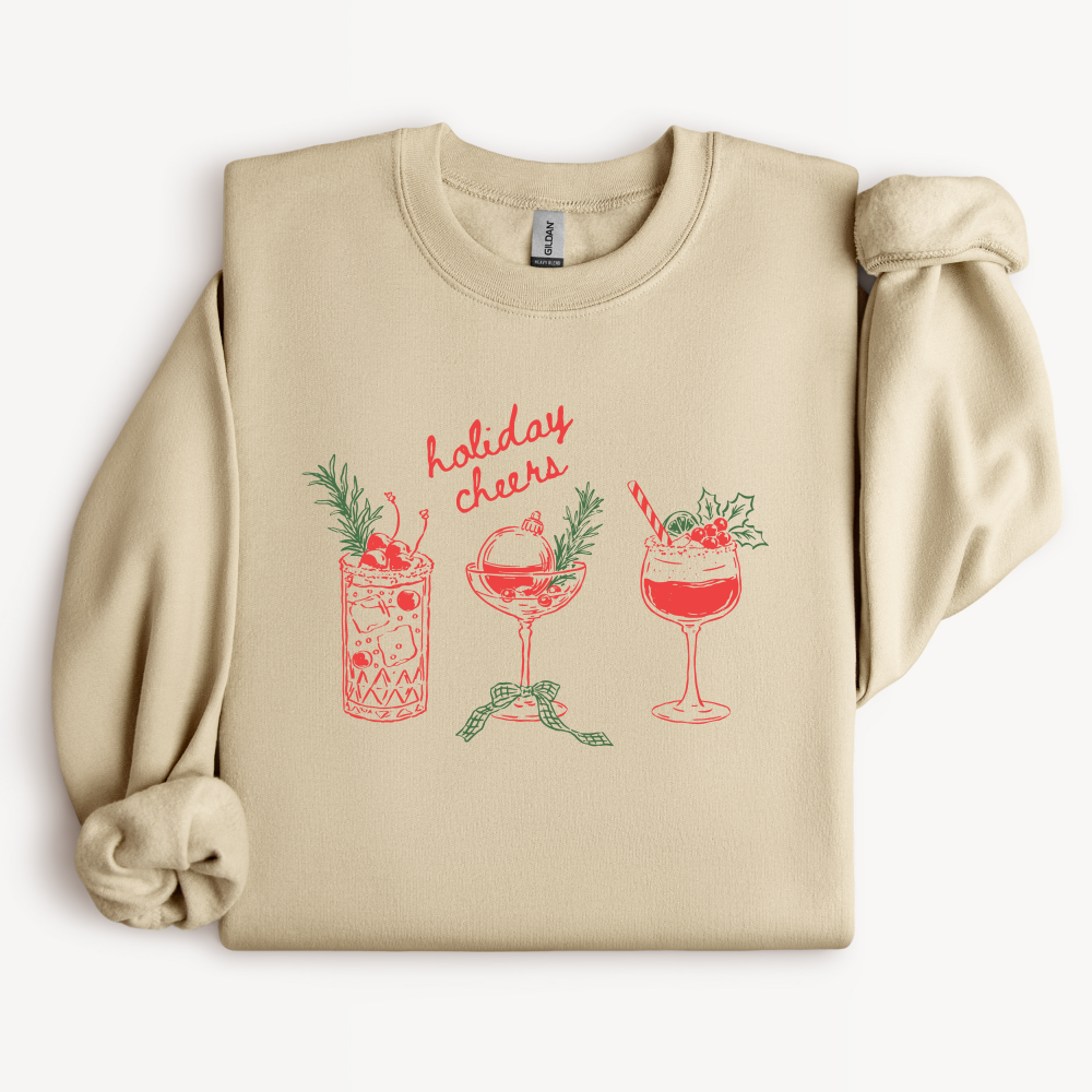Holiday Cheers Cocktail Sweatshirt | Christmas Party Crewneck