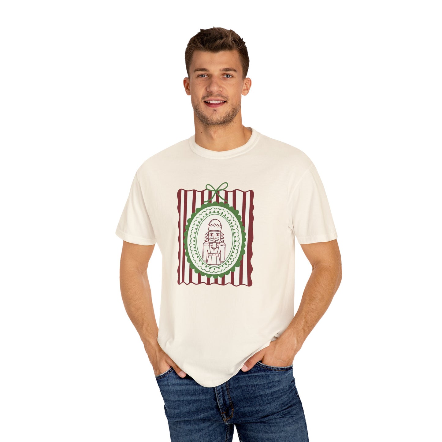 Nutcracker Christmas T-Shirt, Comfort Colors Unisex Tee, Christmas Top, Holiday Shirt, Stripes (Show Special)