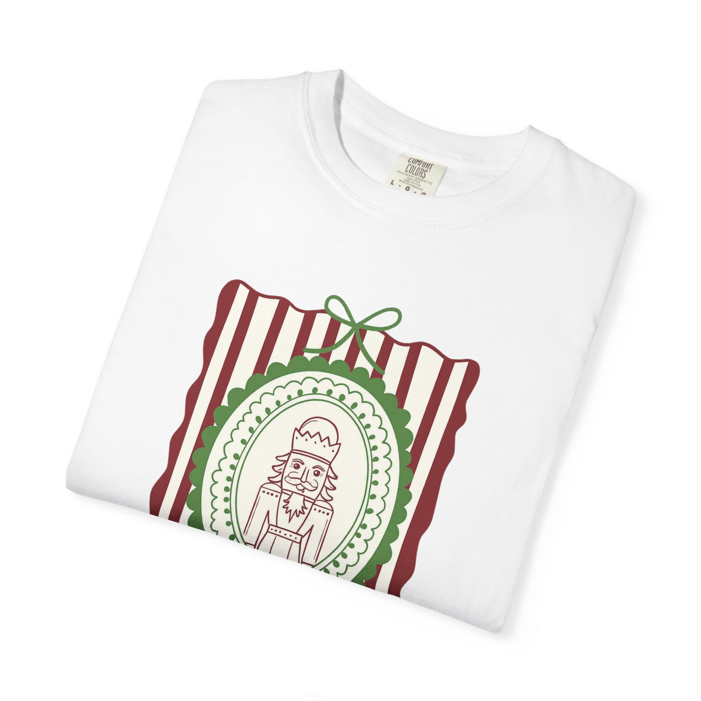 Nutcracker Christmas T-Shirt, Comfort Colors Unisex Tee, Christmas Top, Holiday Shirt, Stripes (Show Special)