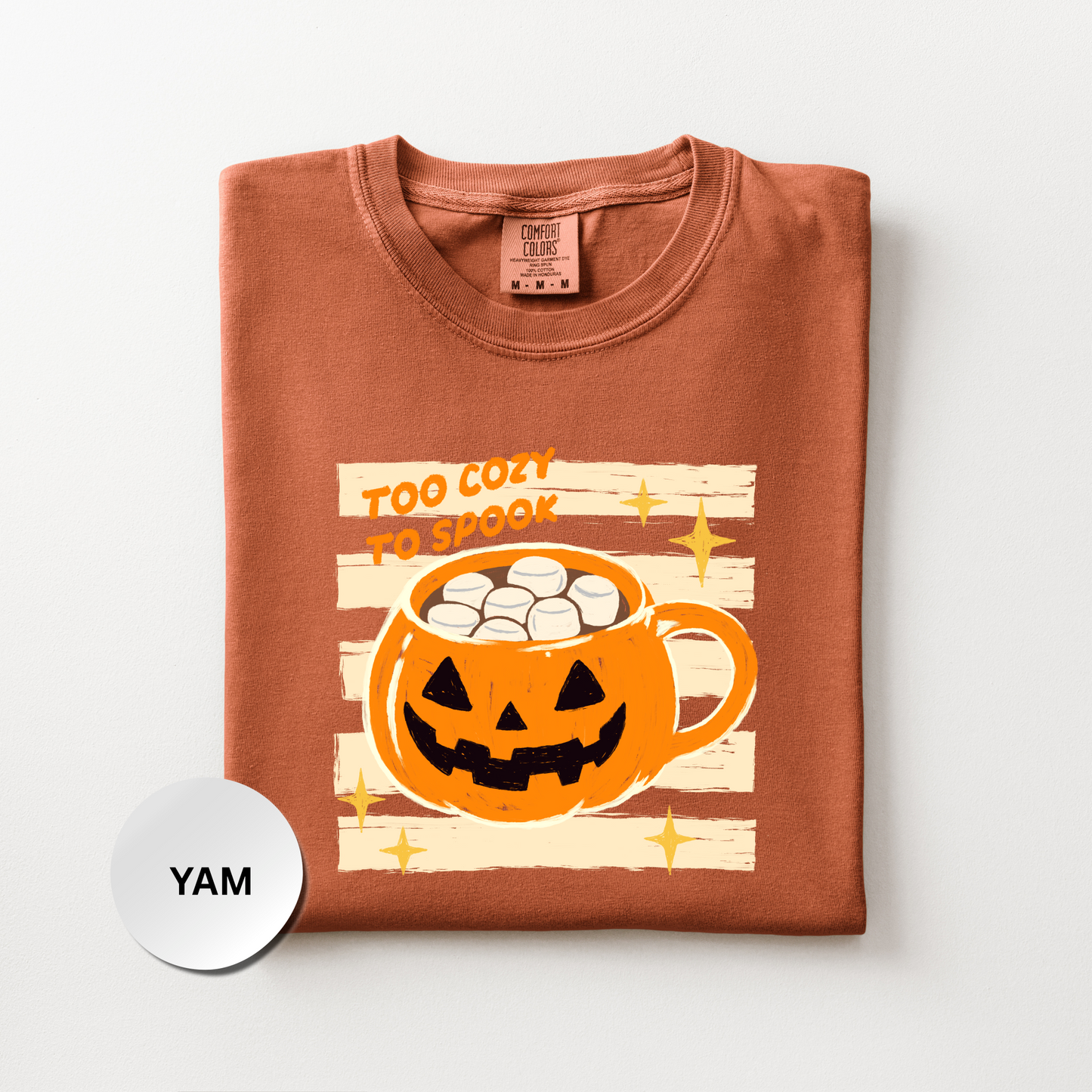Halloween Coffee Shirt, Cozy Halloween Comfort Colors Shirt, Too Cozy to Spook Graphic Tee, Cute Spooky Season Shirt, Fall Coffee Lover Gift