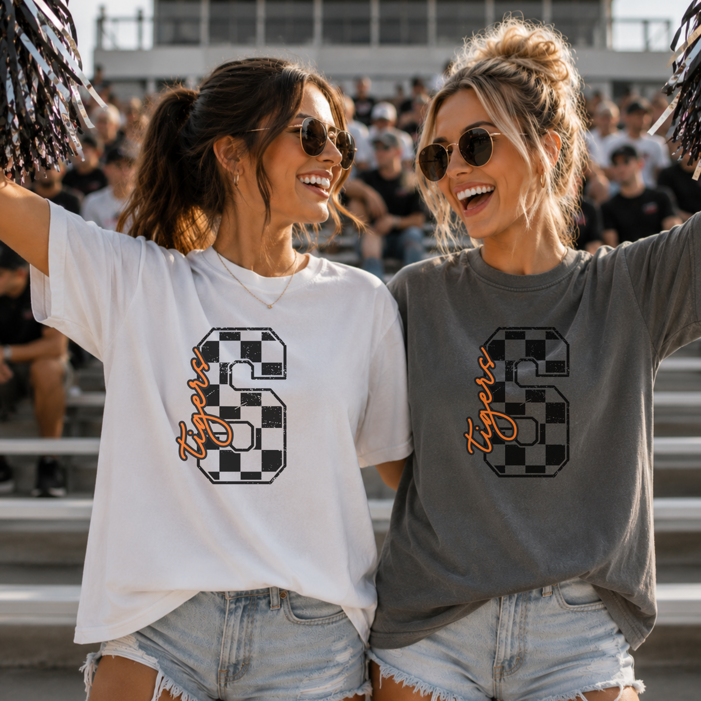 Personalized School Spirit Shirt, Custom Mascot Shirt, Checkered Game Day Tee, School Pride Shirt, Football Basketball Spirit Wear