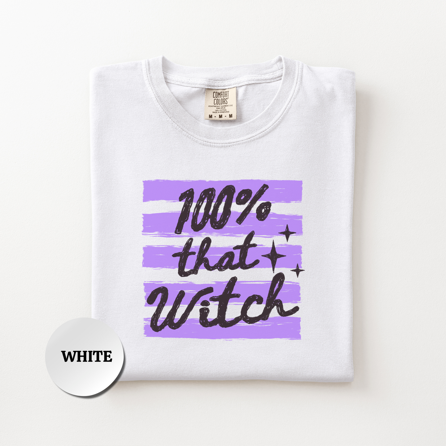 Witch Shirt, Retro Halloween Comfort Colors Shirt, 100% That Witch Graphic Tee, Cute Spooky Season Shirt, Fall Halloween Gift