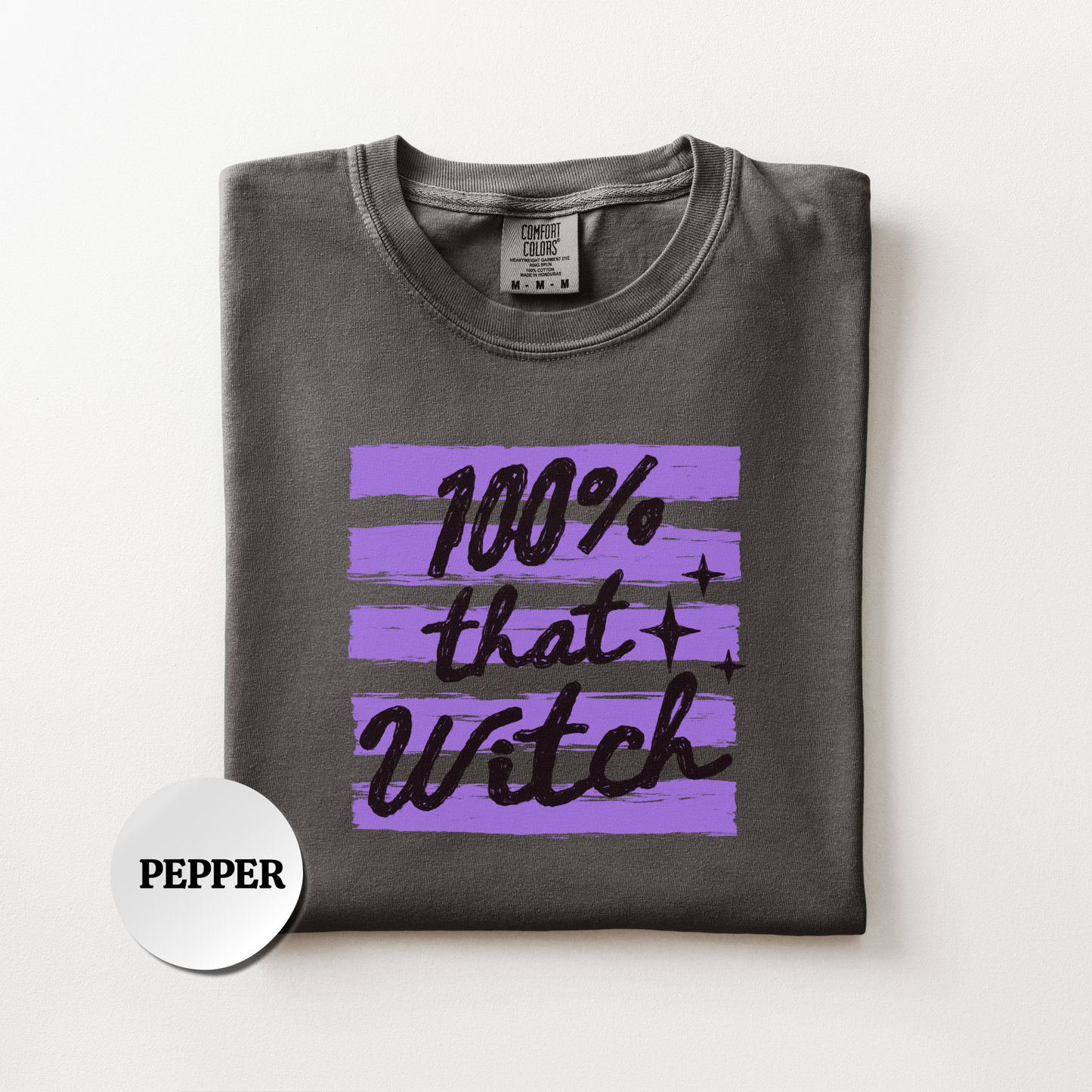 Witch Shirt, Retro Halloween Comfort Colors Shirt, 100% That Witch Graphic Tee, Cute Spooky Season Shirt, Fall Halloween Gift