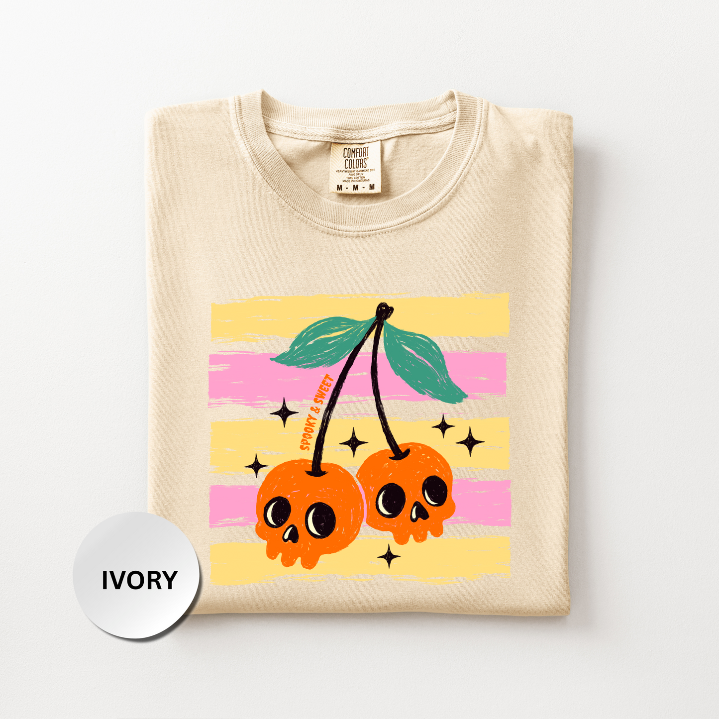 Cute Halloween Shirt, Skull Cherry Comfort Colors Shirt, Retro Spooky Season Shirt, Fall Graphic Tee, Gothic Halloween Gift