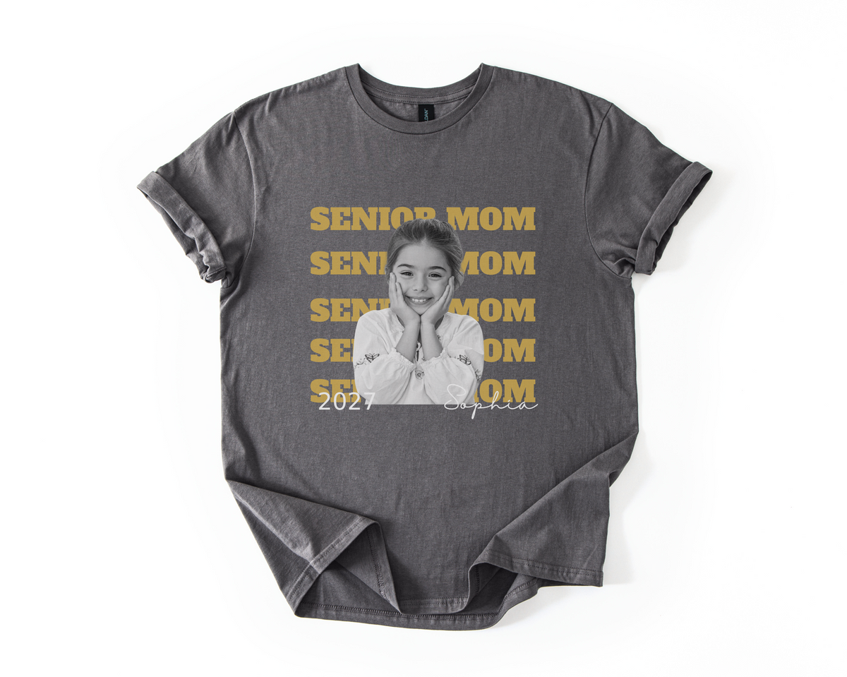 Custom Photo Senior Mom Shirt | Class of 2027 Personalized Mom of a Senior Tee