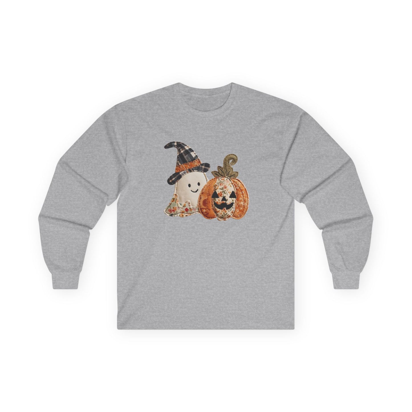 Faux Pumpkin & Ghost Long Sleeve Tee
